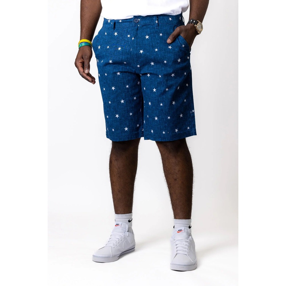 (B5)‎ Company 81 Mens Blue Star Flat Front Shorts 36 Patriotic Summer Casual